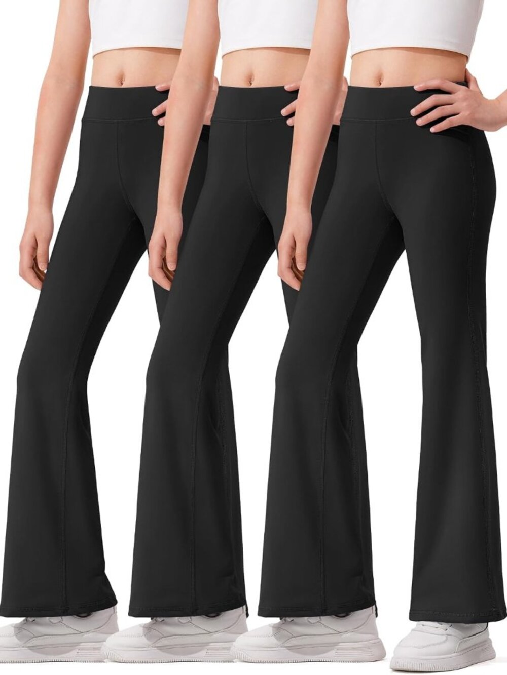 HASMES 3 Pack Girls Flare Leggings Kids Bell Bottom Dance Yoga Pants